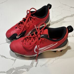 Nike Fast Flex Trout Football Cleats Red Black Boys Size 5.5Y